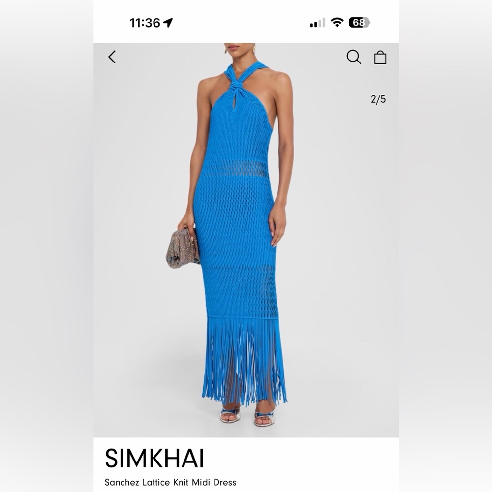 Simkhai Sanchez Lattice Knit Midi Dress